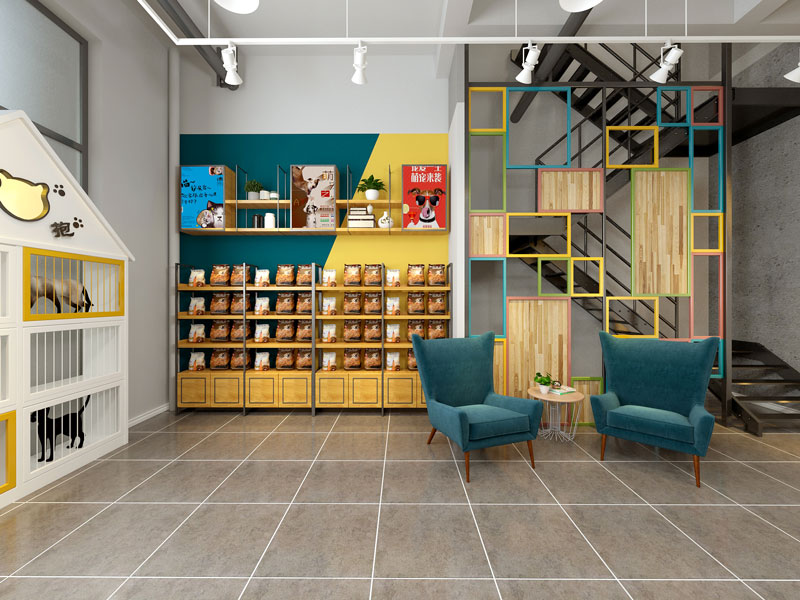 青島騏驥裝修設(shè)計工作室寵物店門頭設(shè)計案例